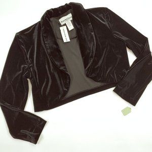 Vintage NWT Black Velvet Bolero Style Shrug Sz.10